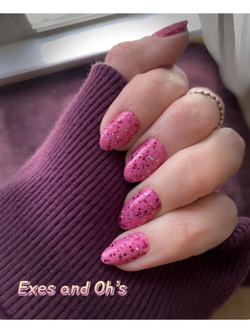 Color Street *Exes And Oh’s” 100% Real Nail Polish Strips Glitter Retired New